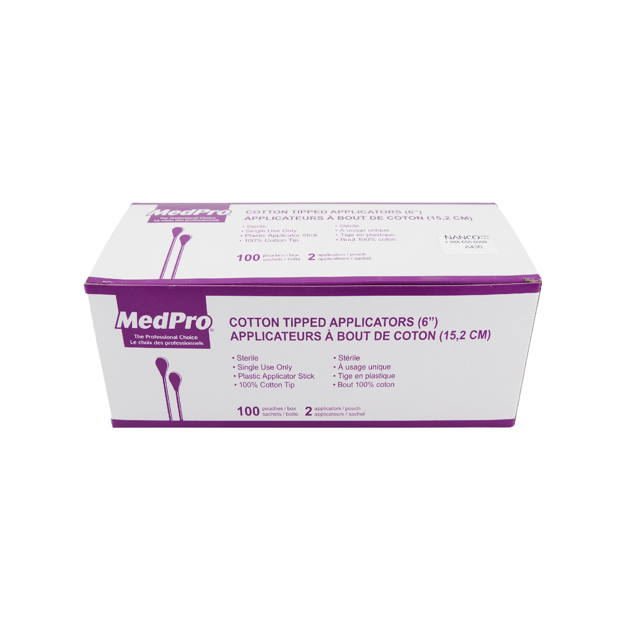 6" sterile cotton applicators