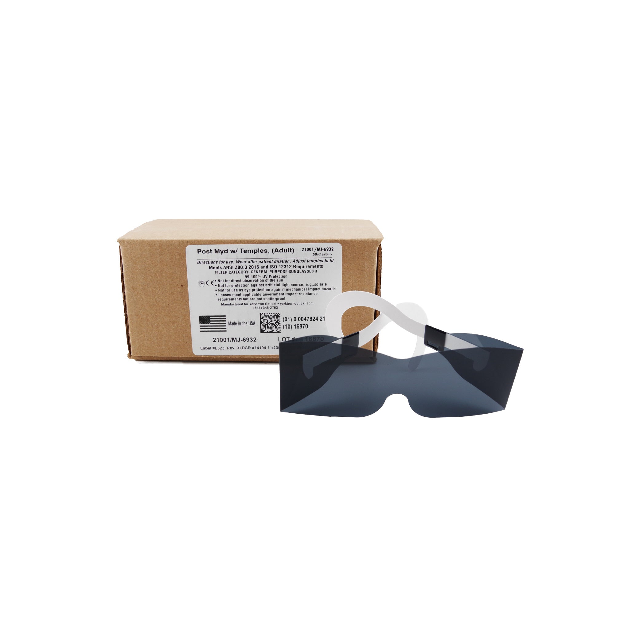 Disposable post-mydriatic spectacles