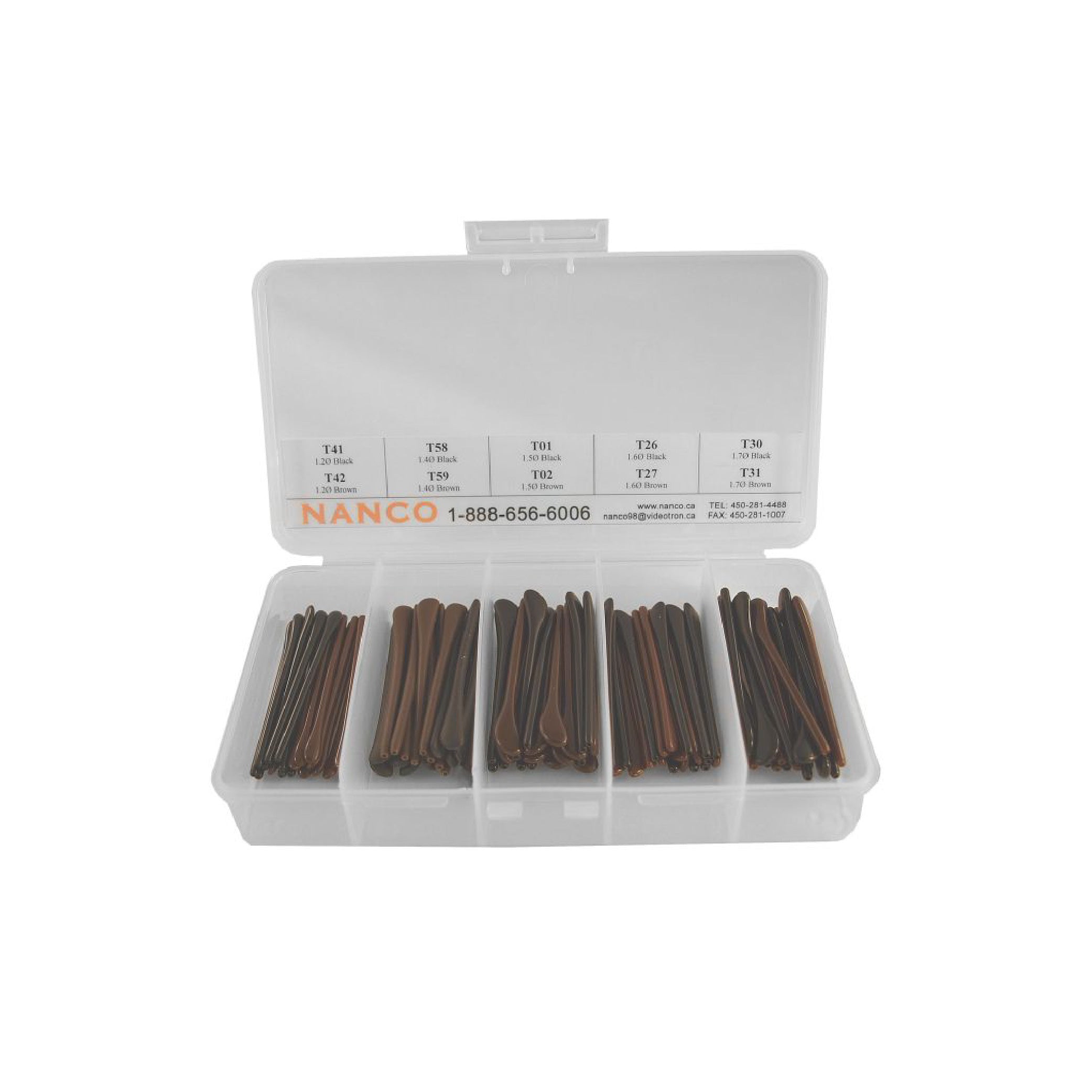 Assortment of temple tips