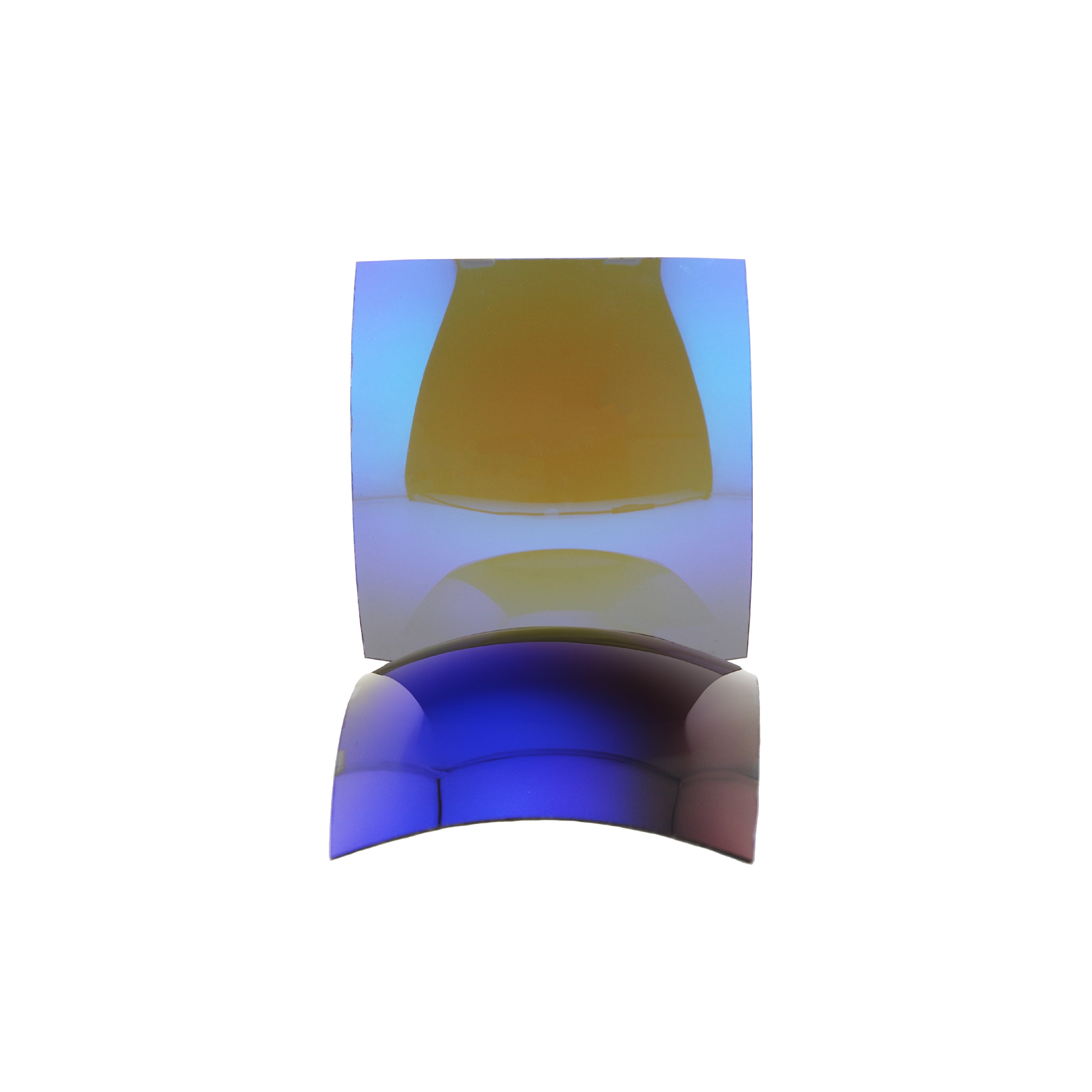 Lentilles base 6 polycarbonate polarisées miroir bleues-grises
