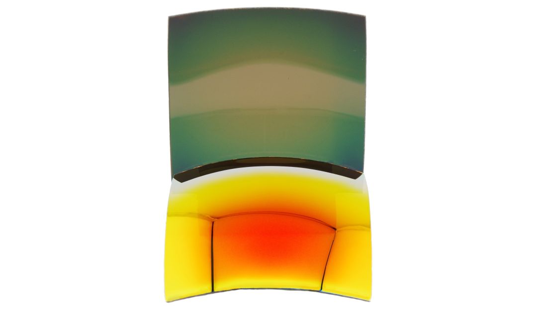 Base 6 polycarbonate polarized red-brown mirror lenses